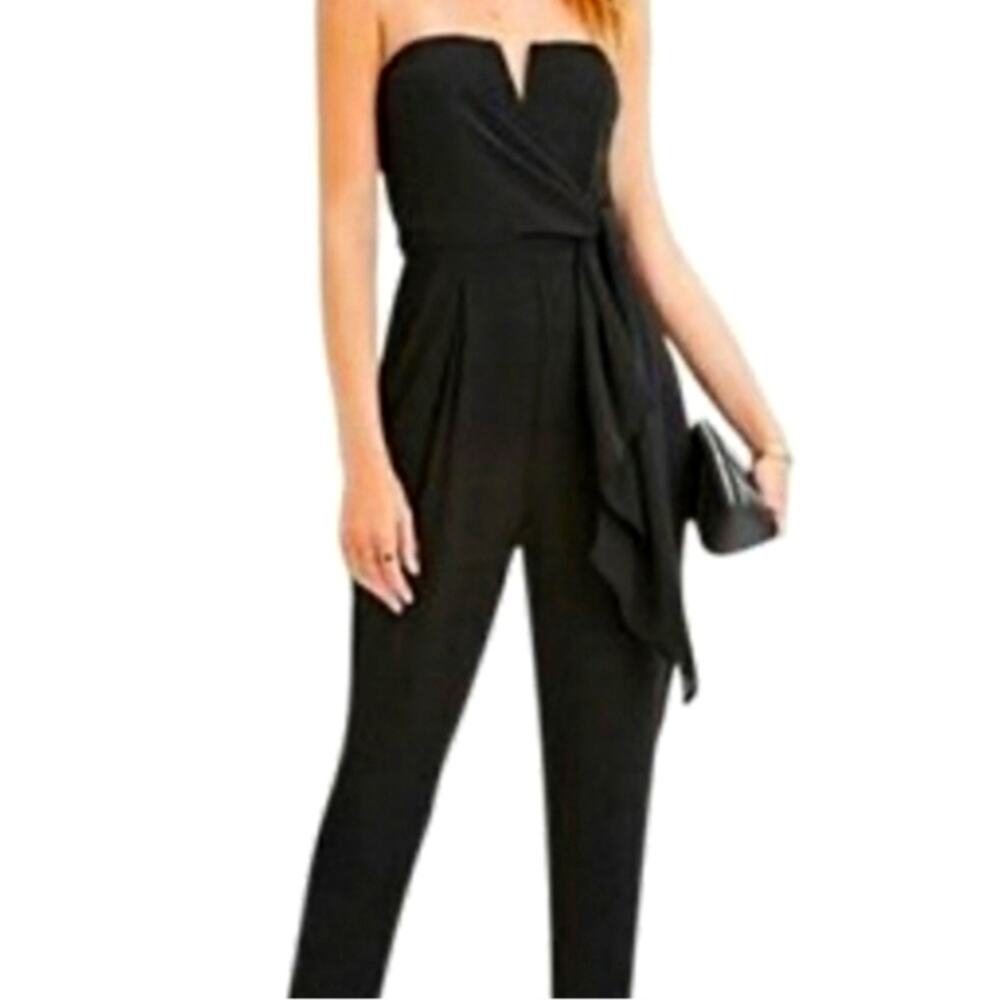 Mustard Seed Women's Black strapless jumpsuit size small
